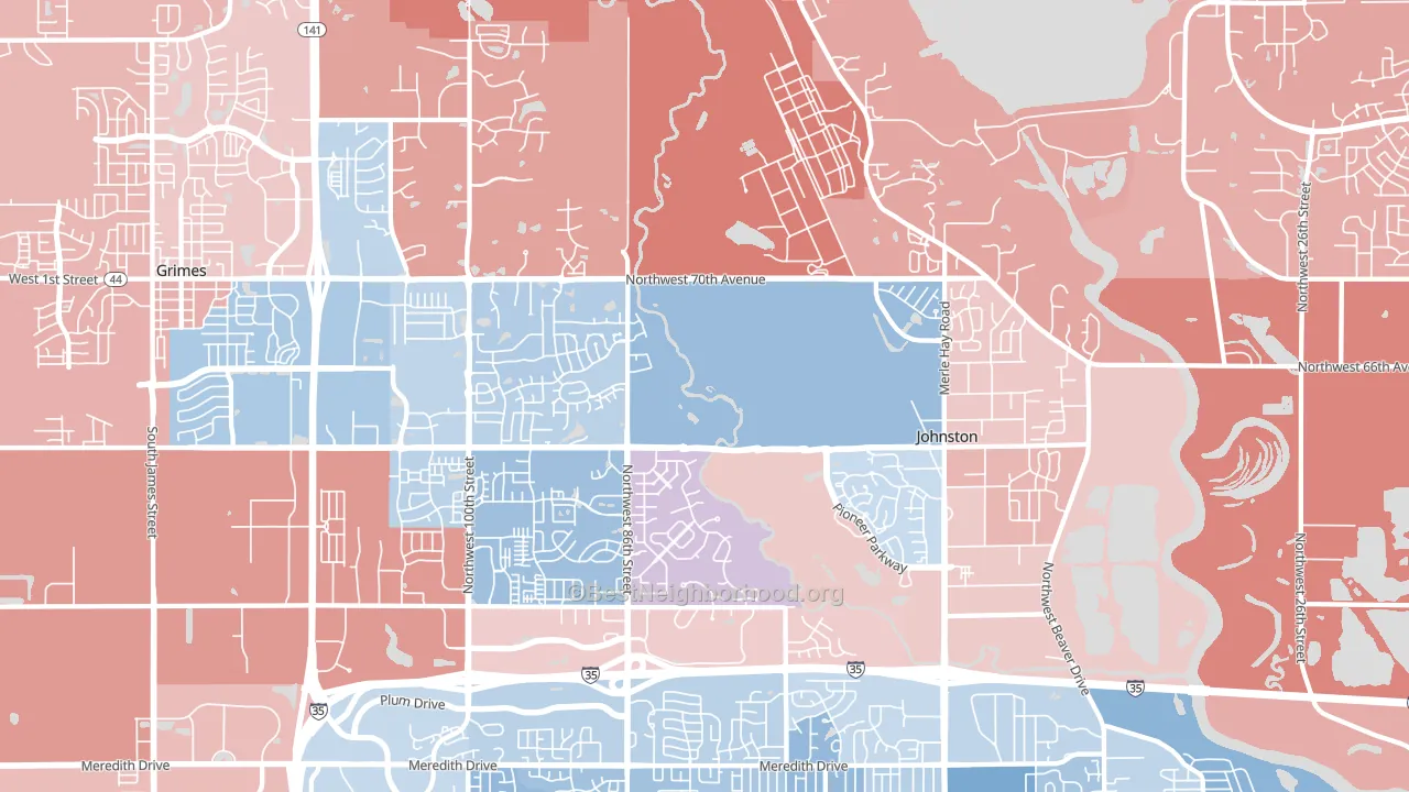 50131, IA block-group political-lean map