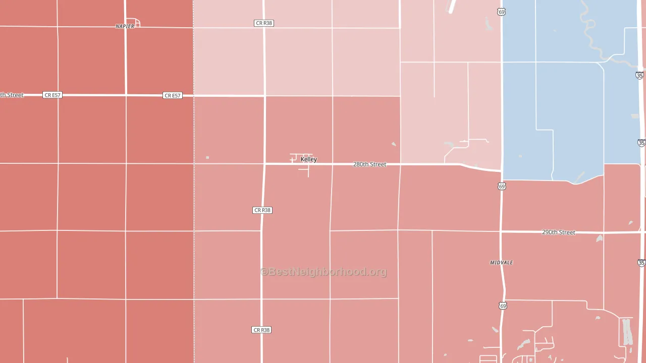 50134, IA block-group political-lean map