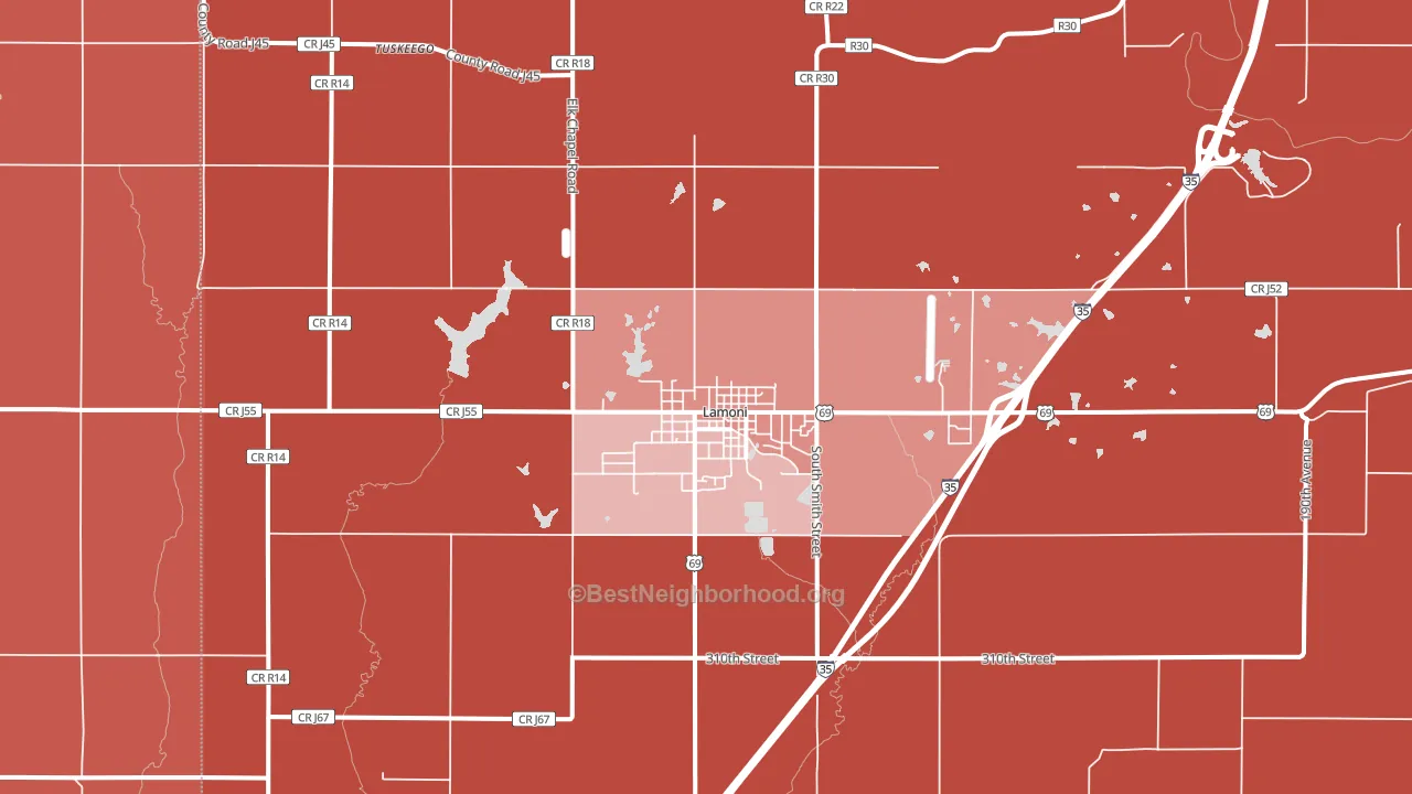 50140, IA block-group political-lean map