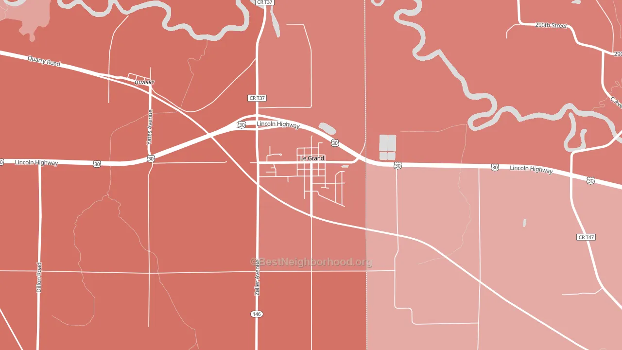 50142, IA block-group political-lean map