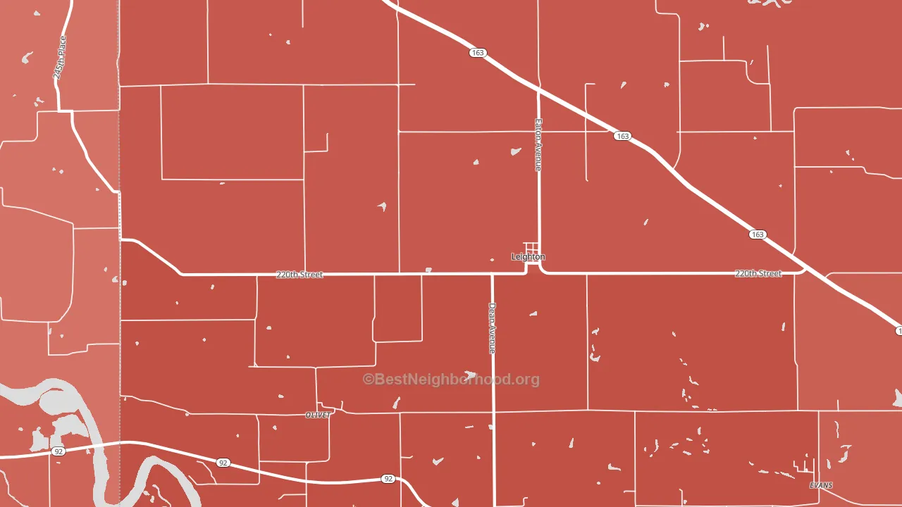 50143, IA block-group political-lean map