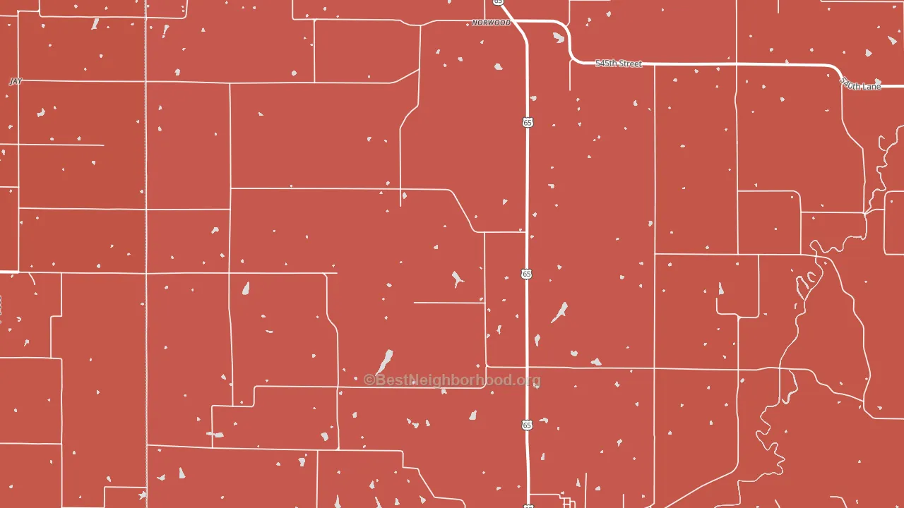 50151, IA block-group political-lean map