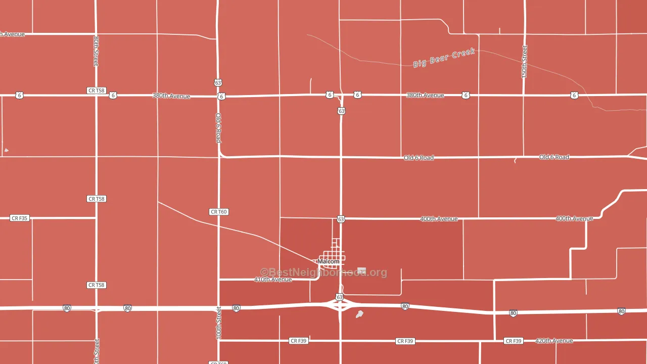 50157, IA block-group political-lean map
