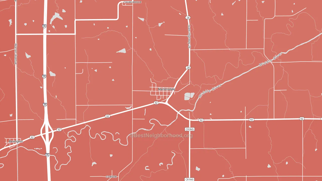 50160, IA block-group political-lean map