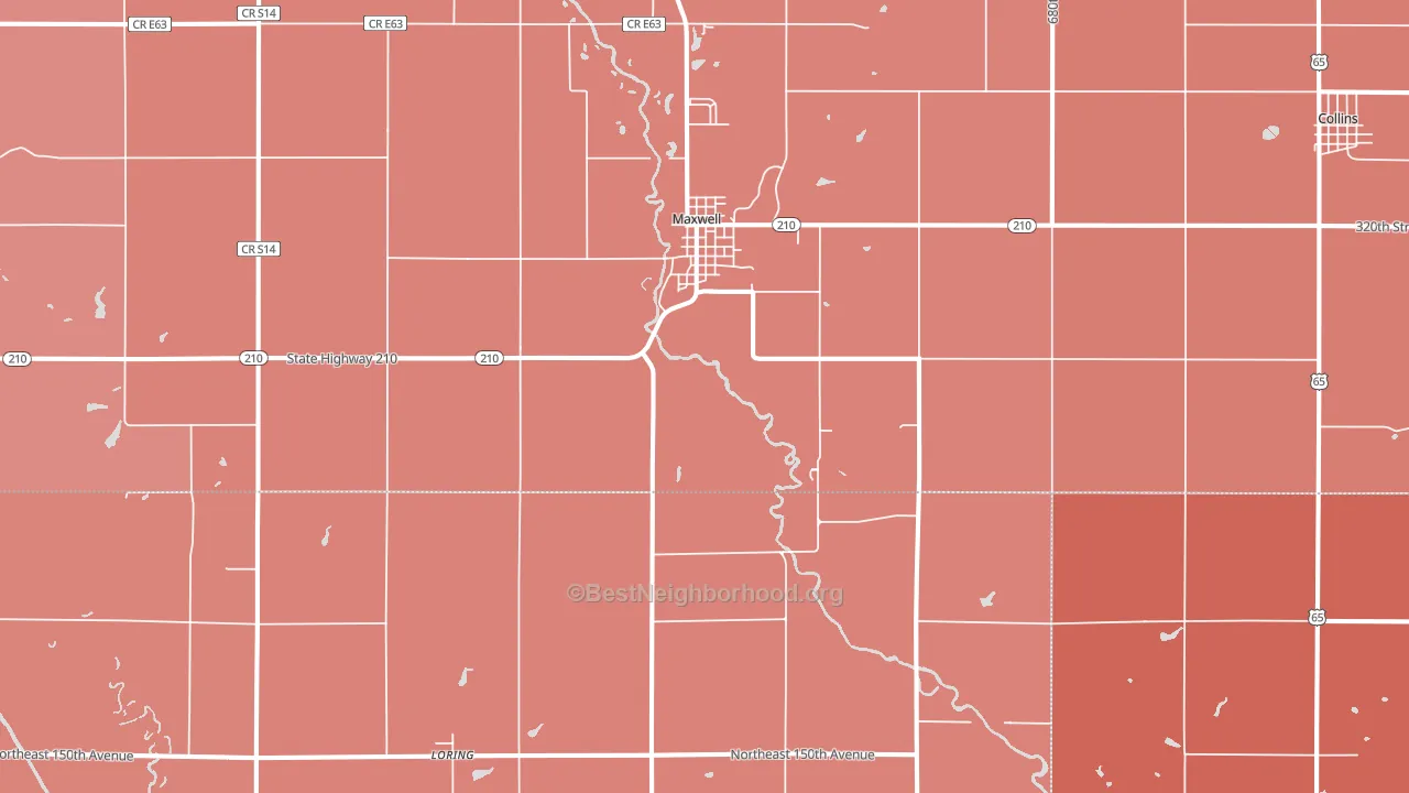 50161, IA block-group political-lean map