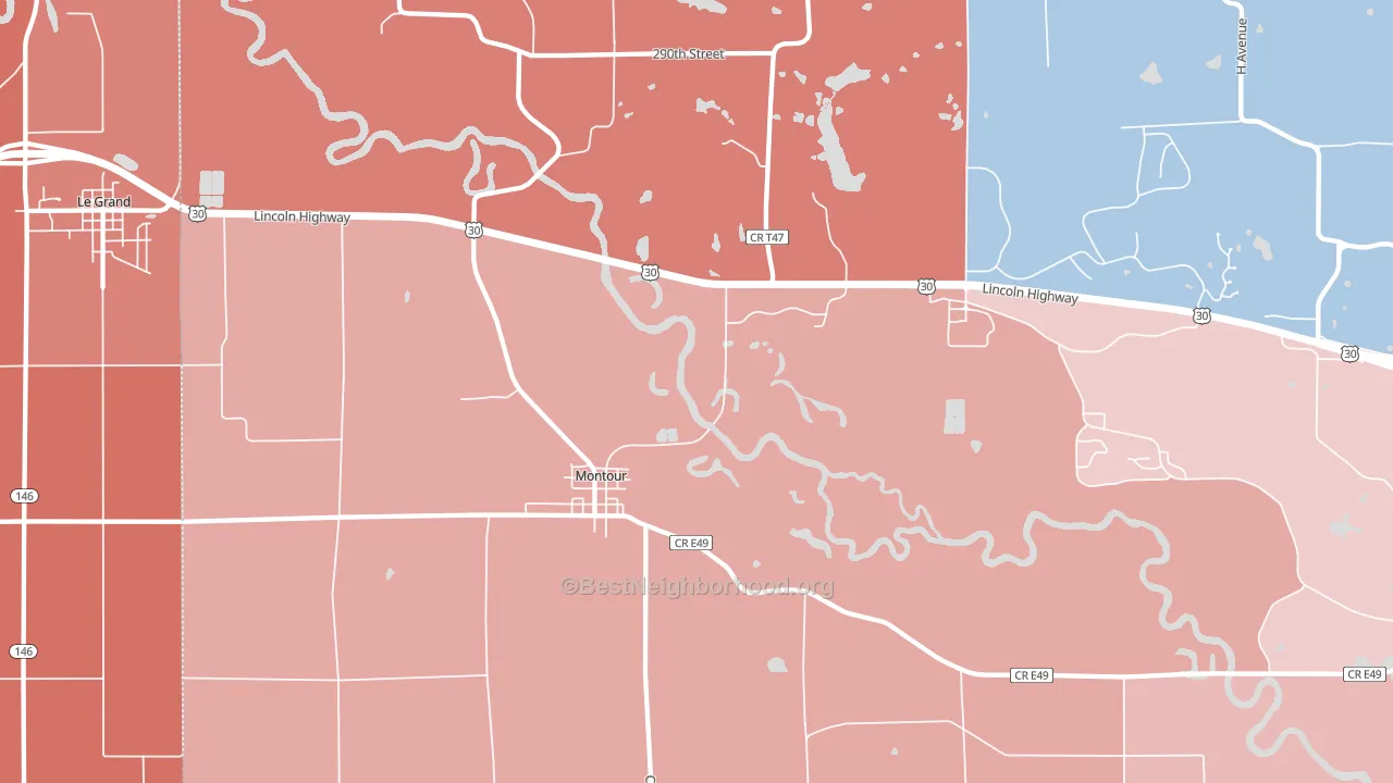 50173, IA block-group political-lean map
