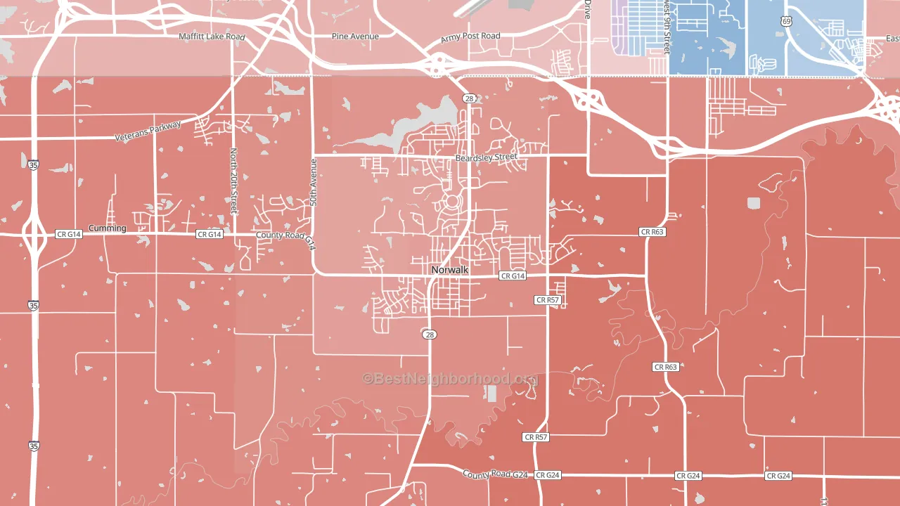 50211, IA block-group political-lean map