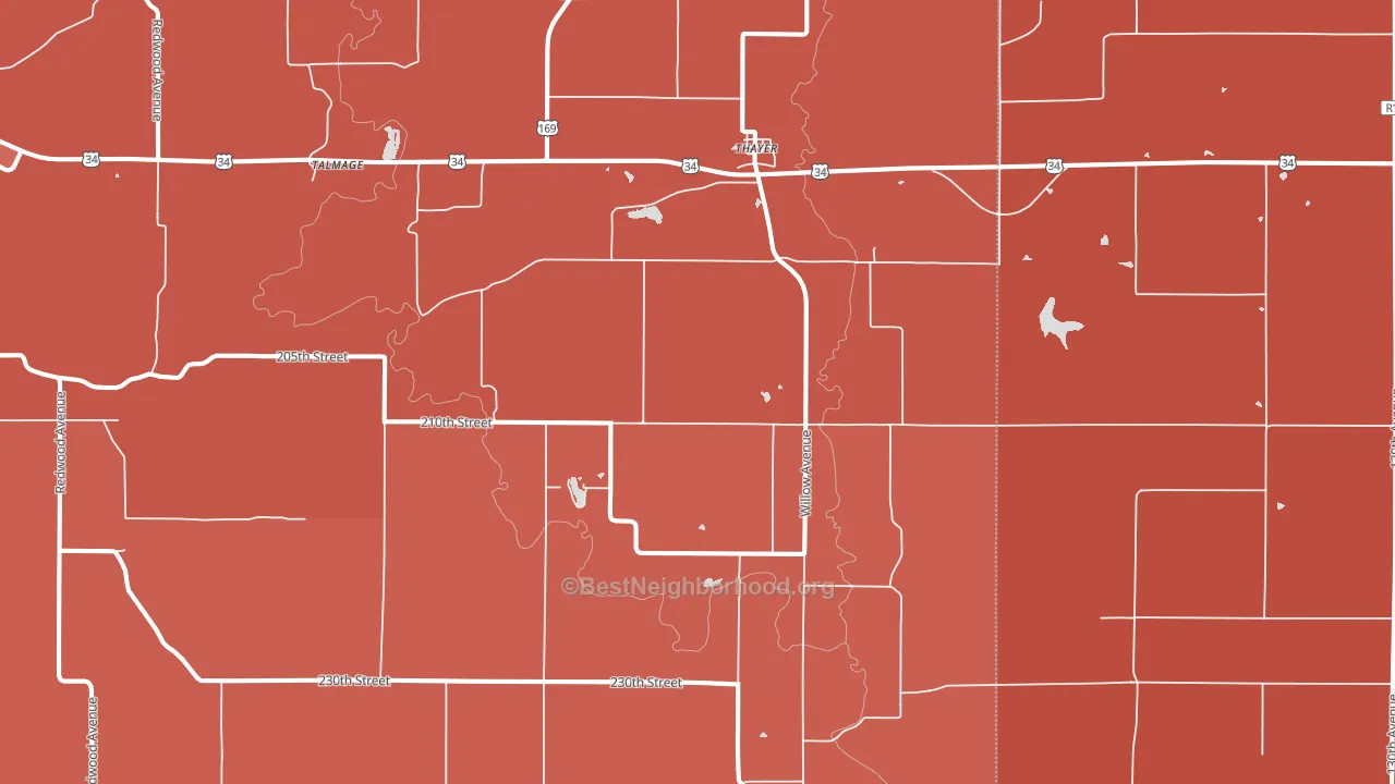50254, IA block-group political-lean map