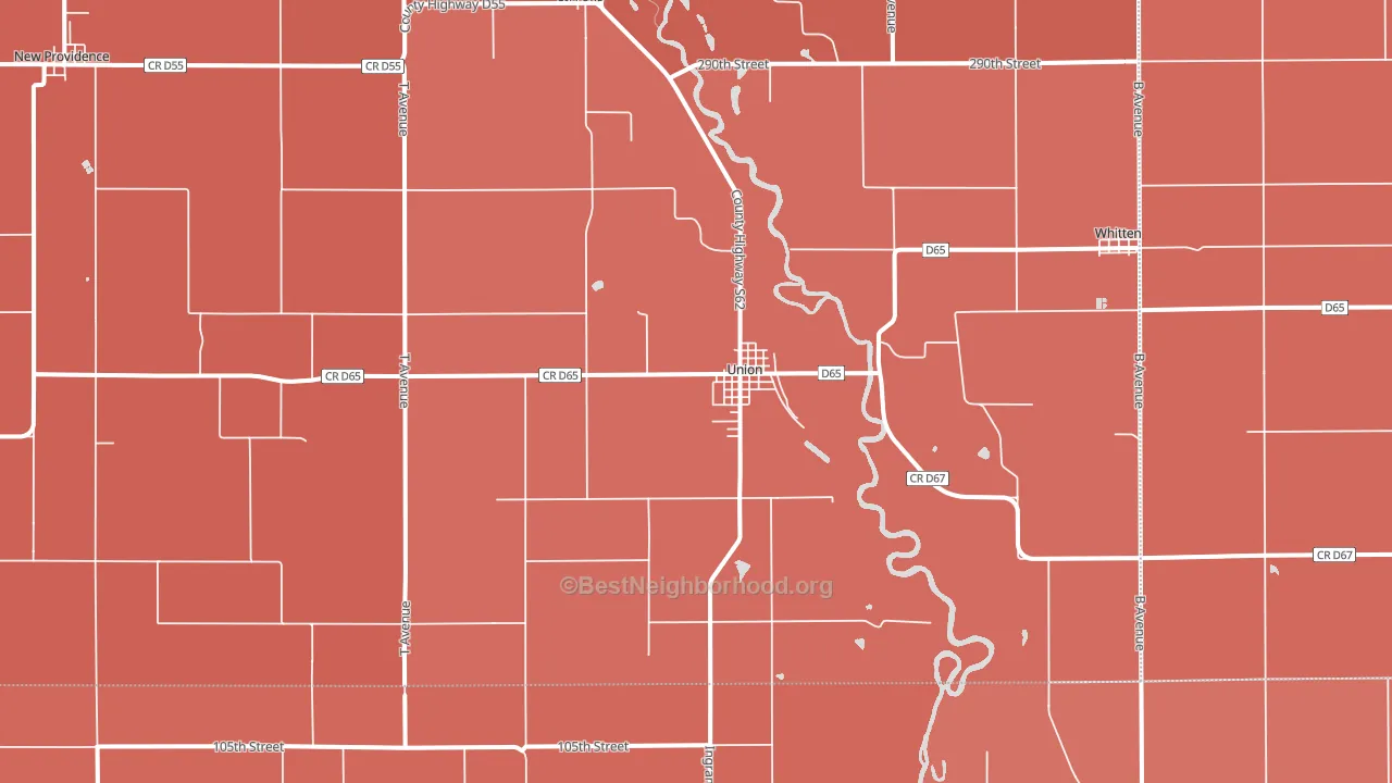 50258, IA block-group political-lean map