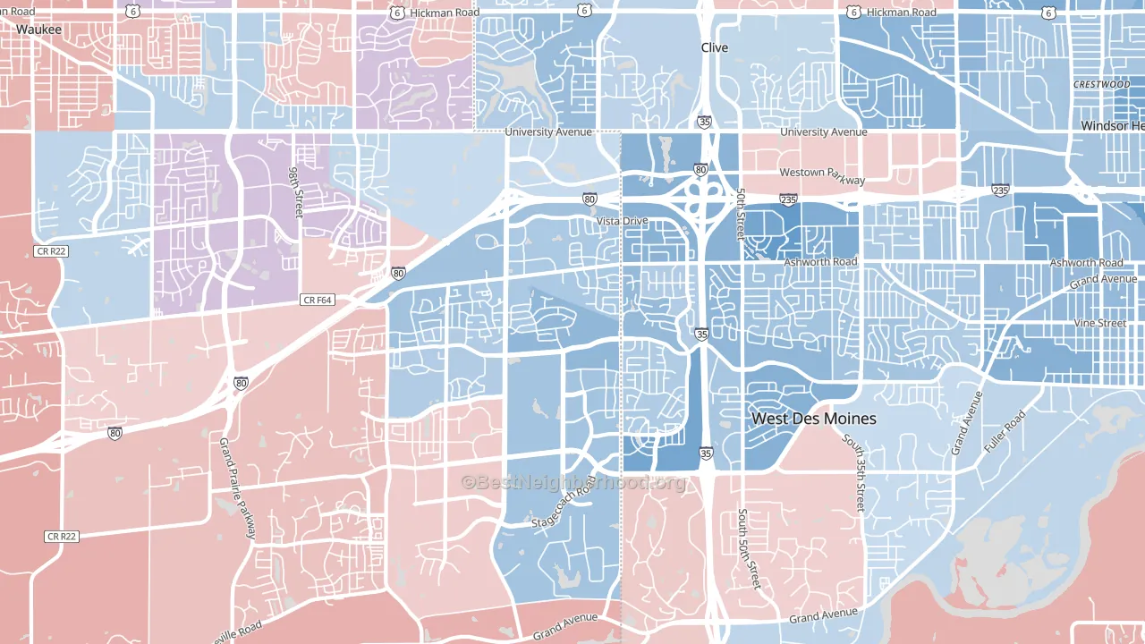 50266, IA block-group political-lean map