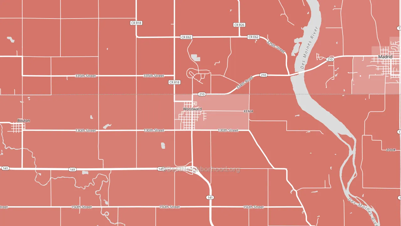 50276, IA block-group political-lean map