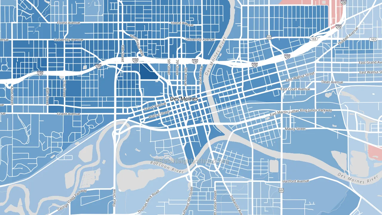 50309, IA block-group political-lean map