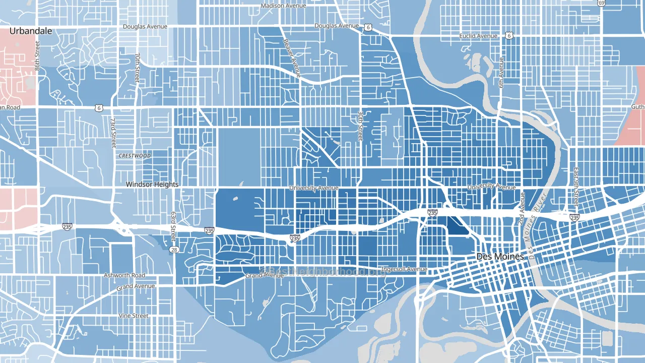 50311, IA block-group political-lean map