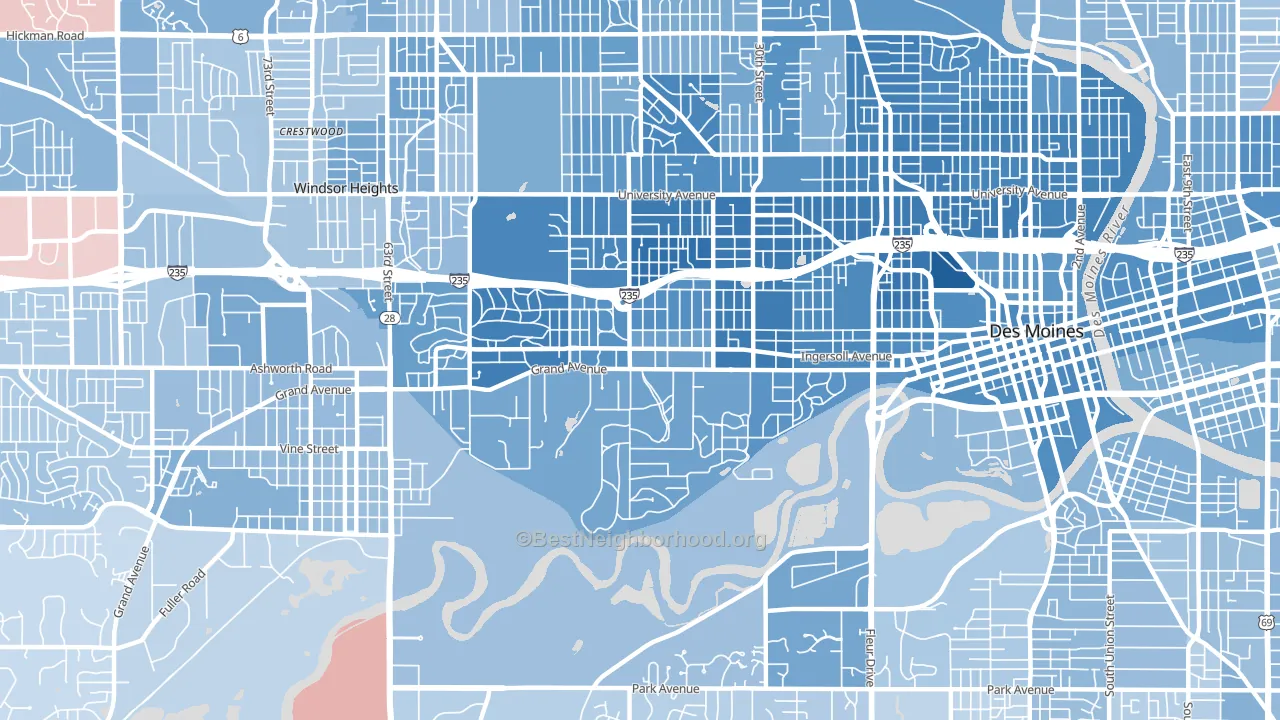 50312, IA block-group political-lean map