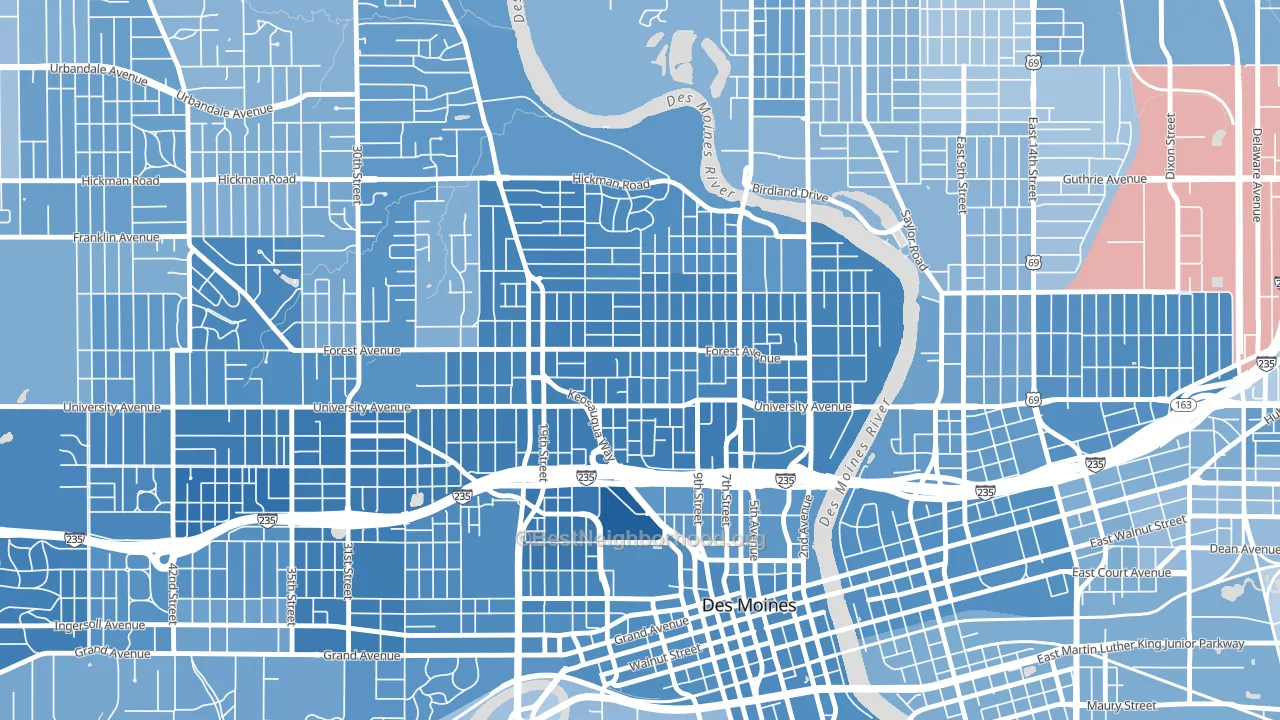 50314, IA block-group political-lean map