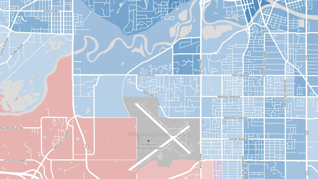 50321, IA block-group political-lean map