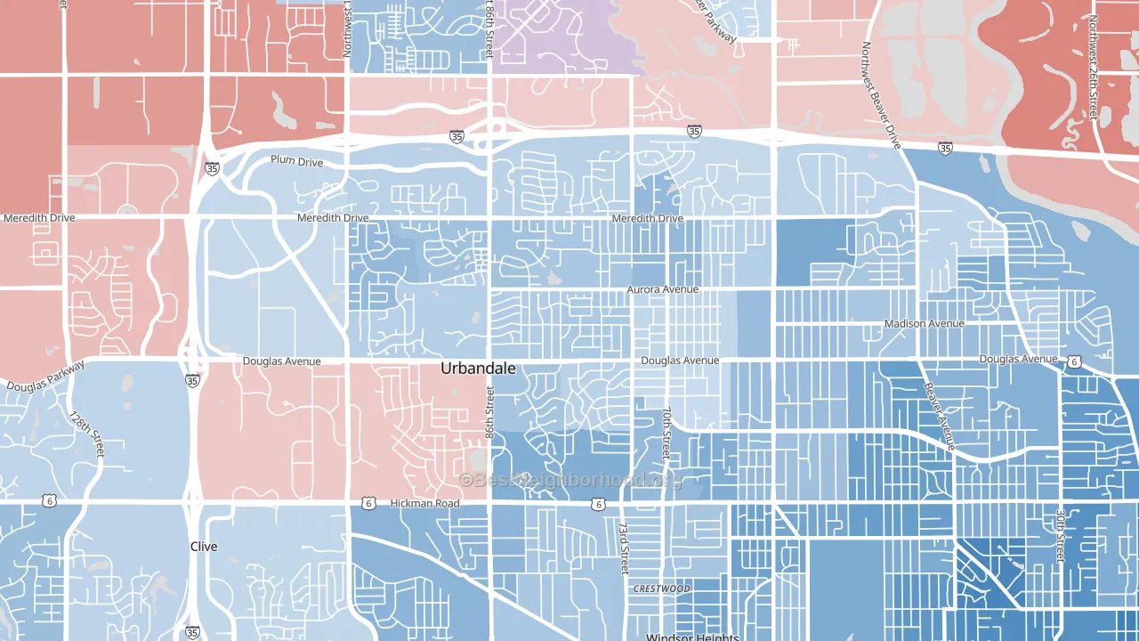 50322, IA block-group political-lean map