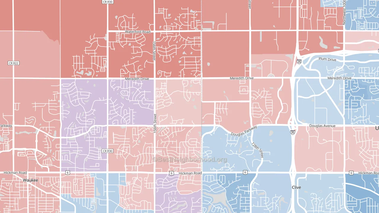 50323, IA block-group political-lean map