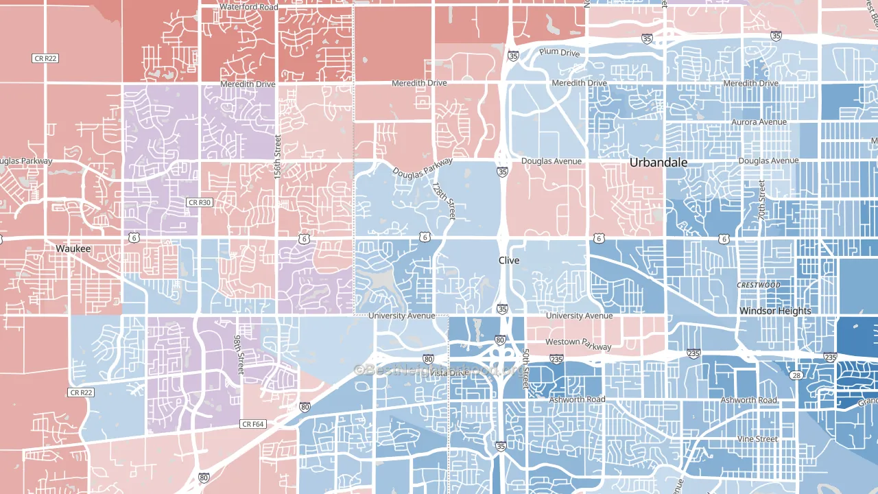 50325, IA block-group political-lean map