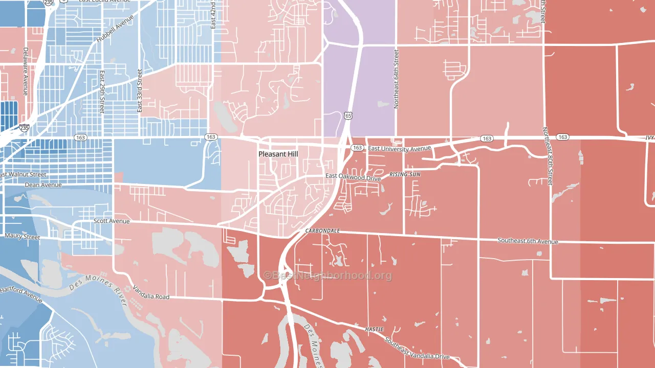 50327, IA block-group political-lean map