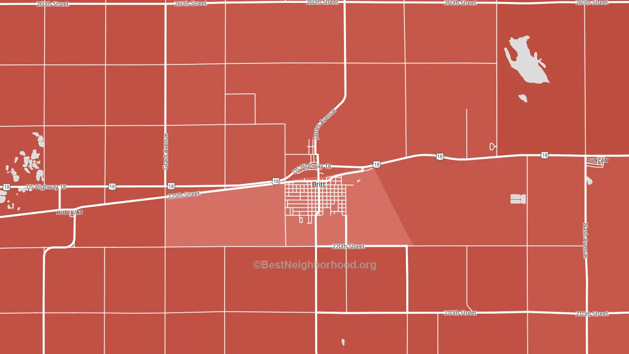 50423, IA block-group political-lean map