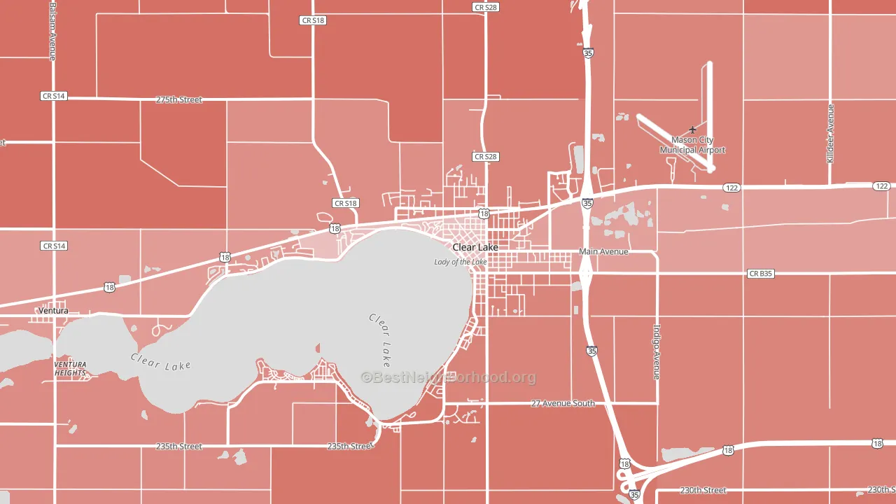 50428, IA block-group political-lean map