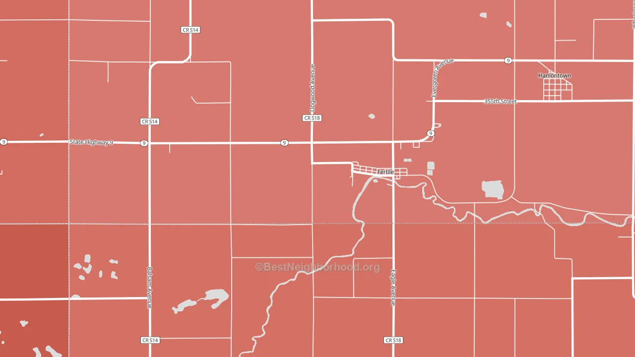 50434, IA block-group political-lean map