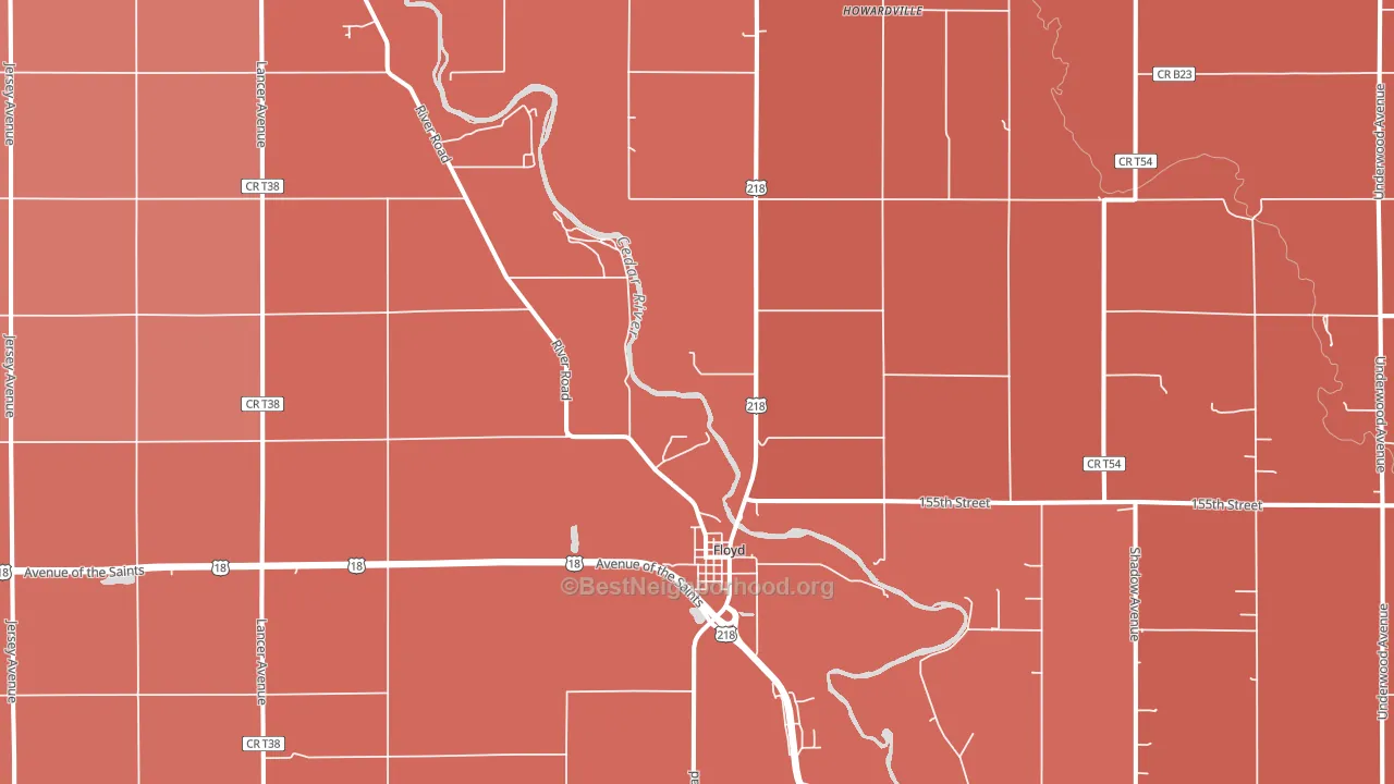 50435, IA block-group political-lean map