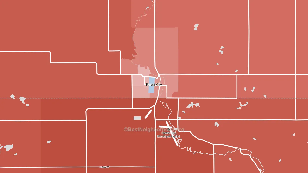 50436, IA block-group political-lean map