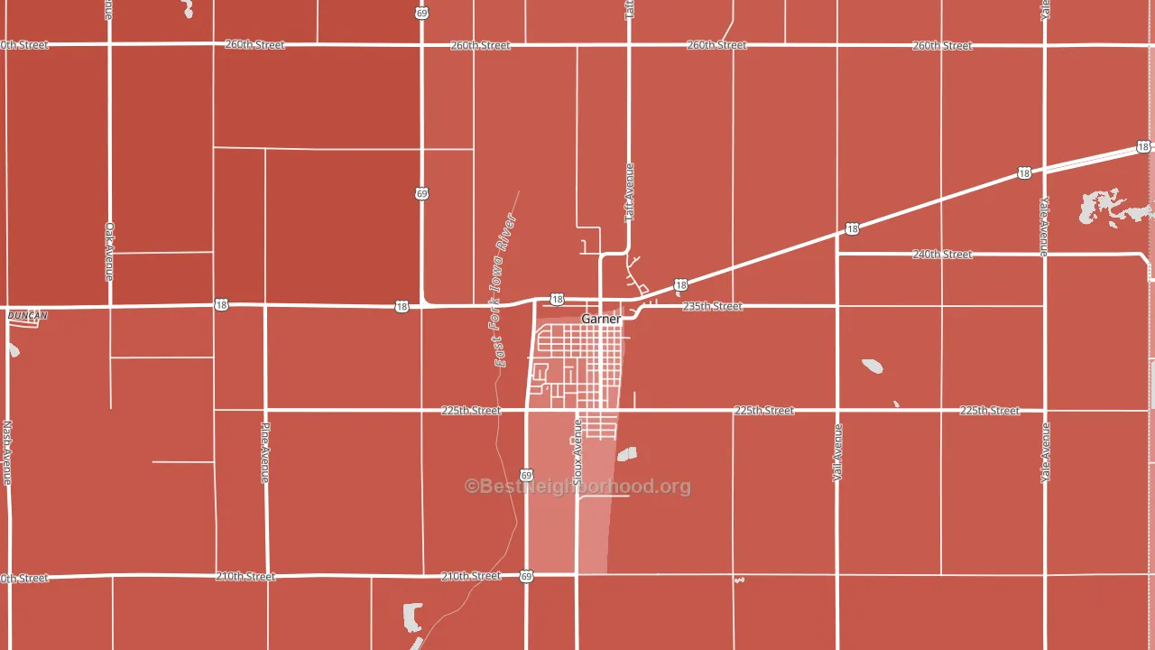 50438, IA block-group political-lean map