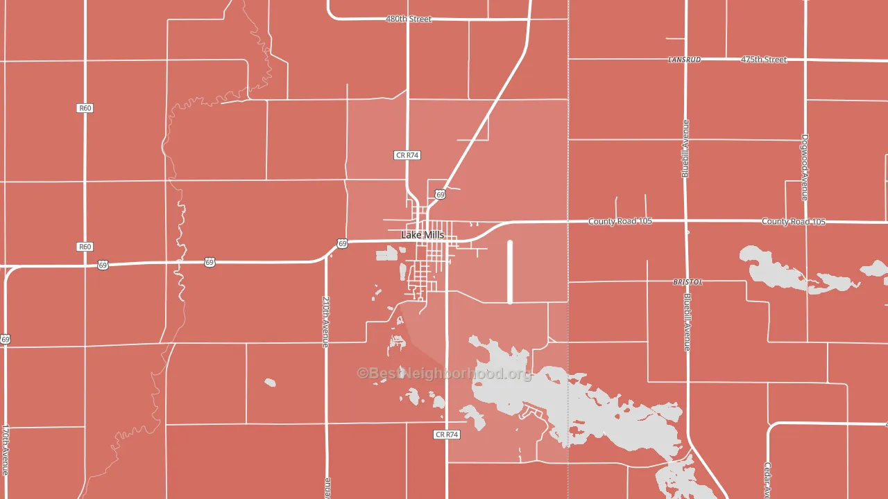 50450, IA block-group political-lean map