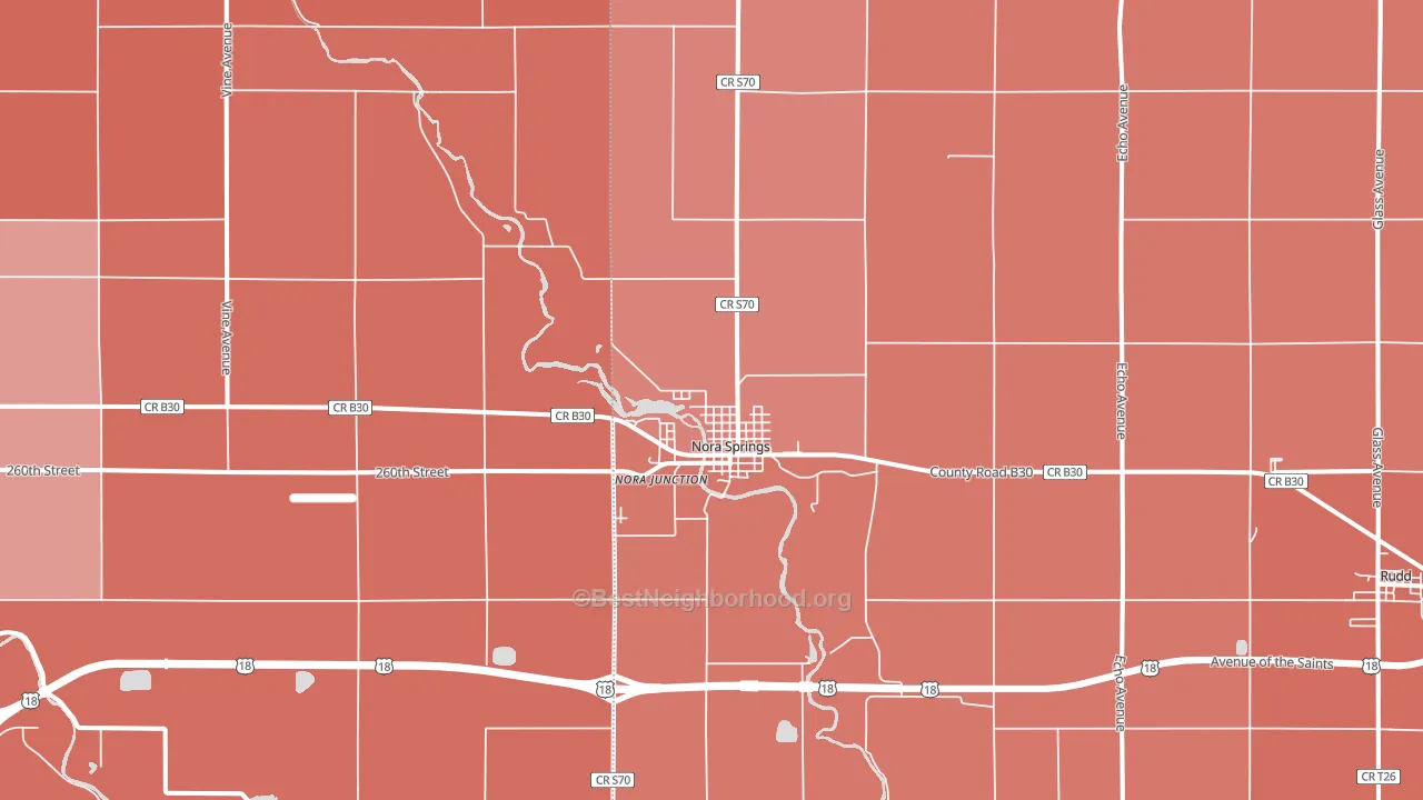 50458, IA block-group political-lean map