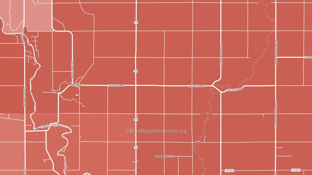 50460, IA block-group political-lean map