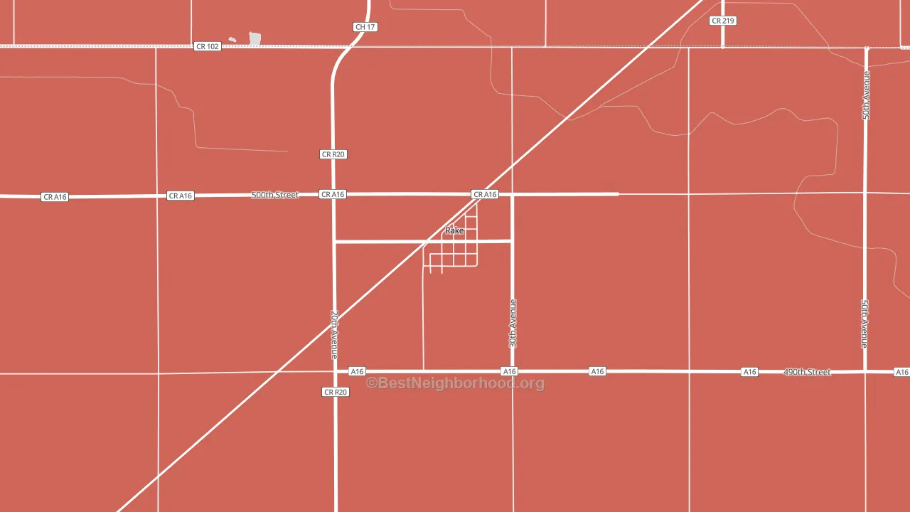 50465, IA block-group political-lean map