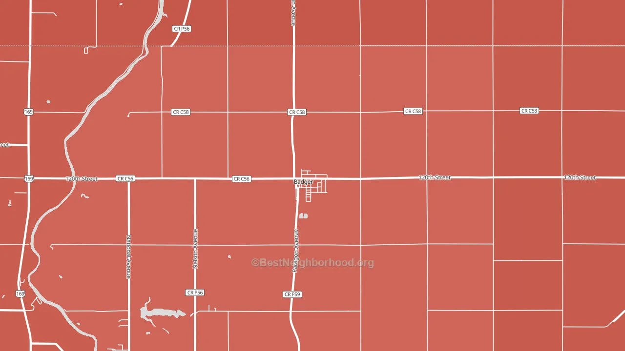 50516, IA block-group political-lean map
