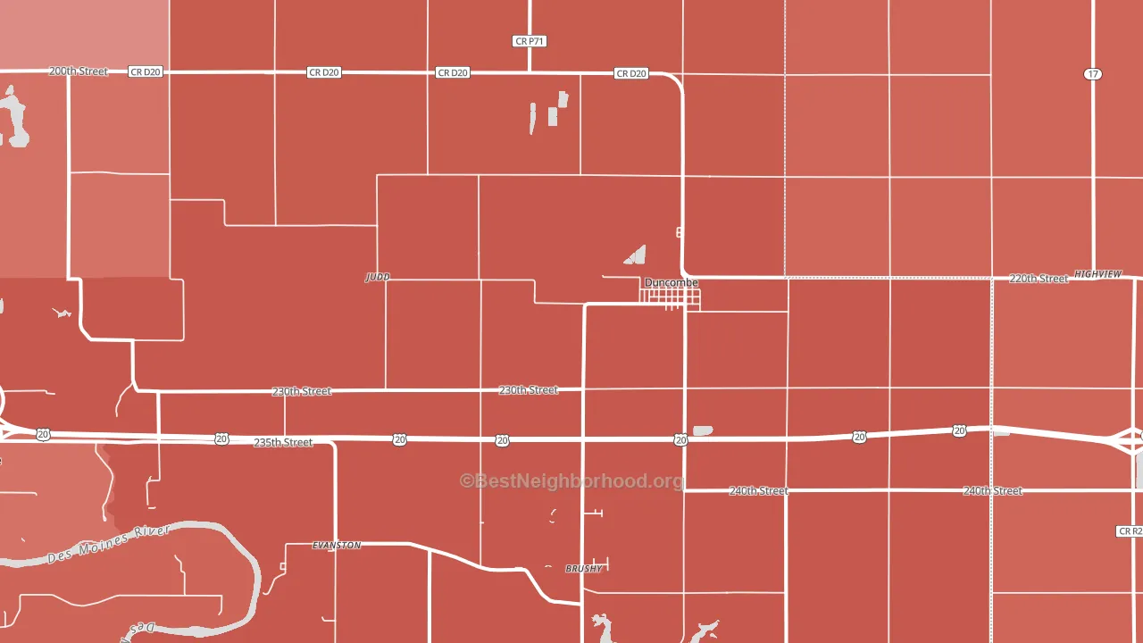 50532, IA block-group political-lean map