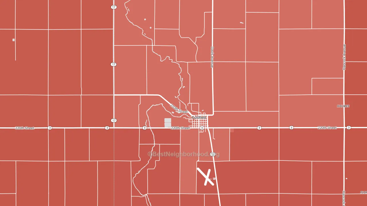 50542, IA block-group political-lean map