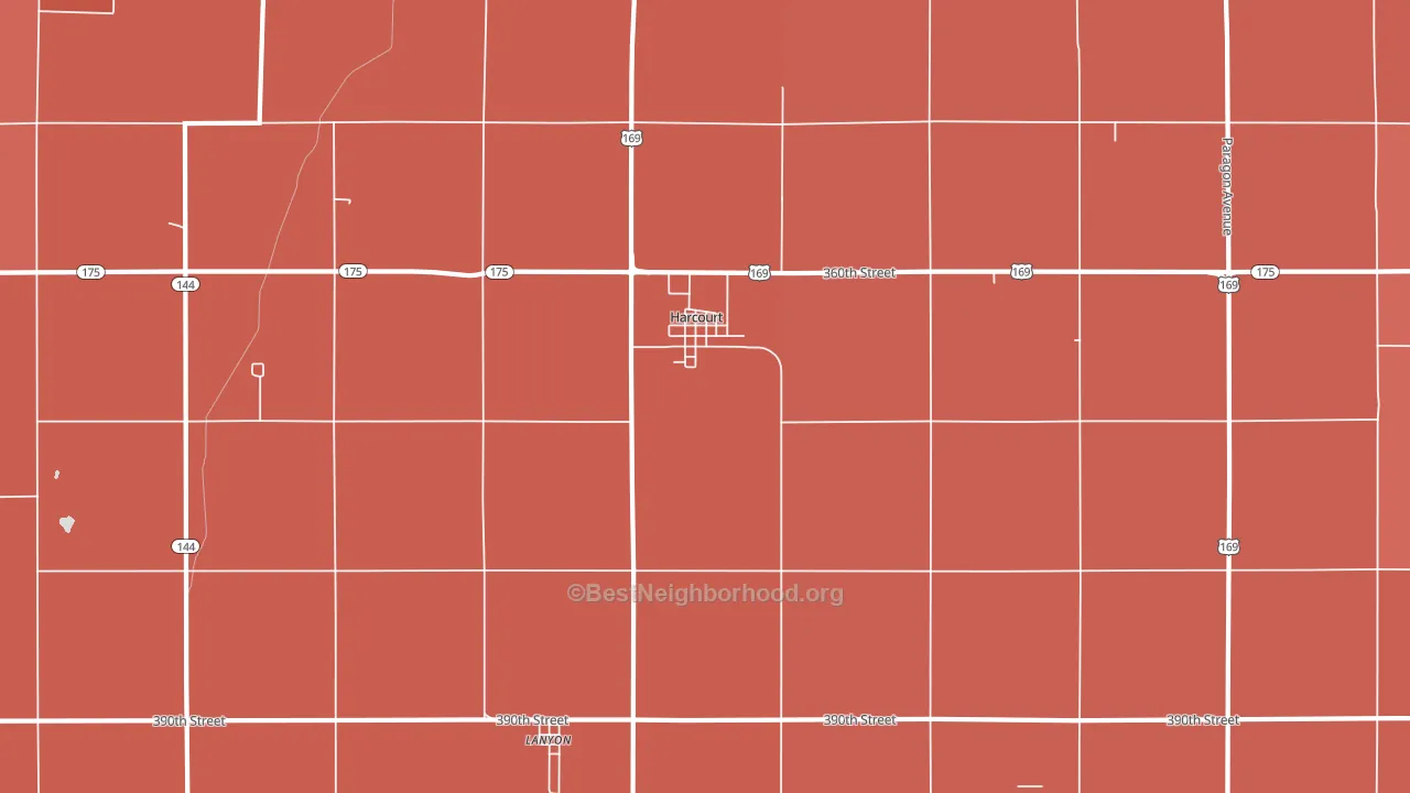 50544, IA block-group political-lean map