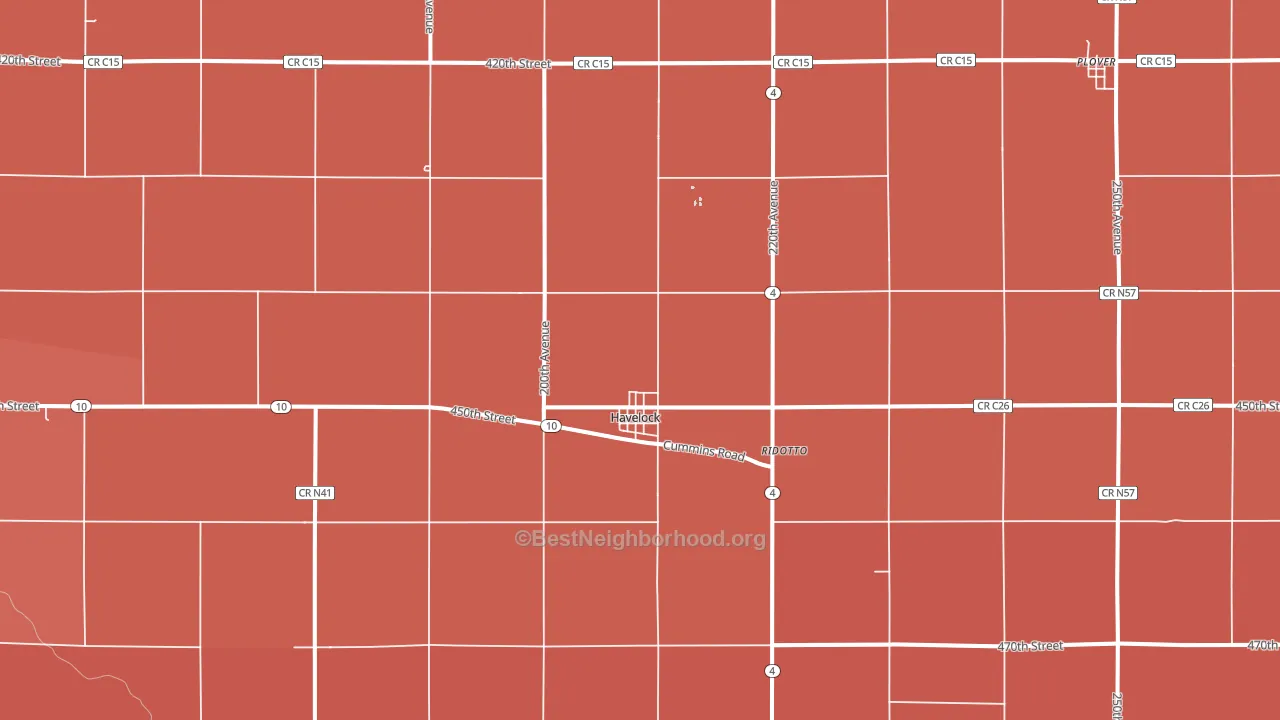 50546, IA block-group political-lean map