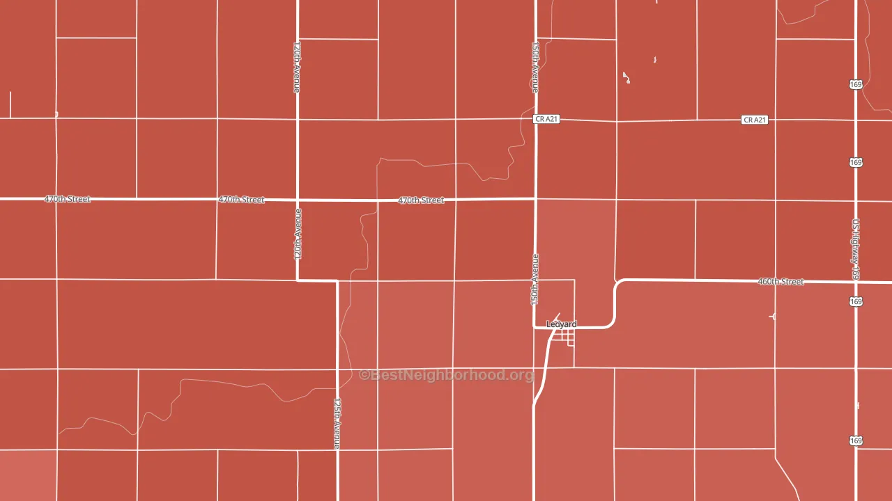 50556, IA block-group political-lean map