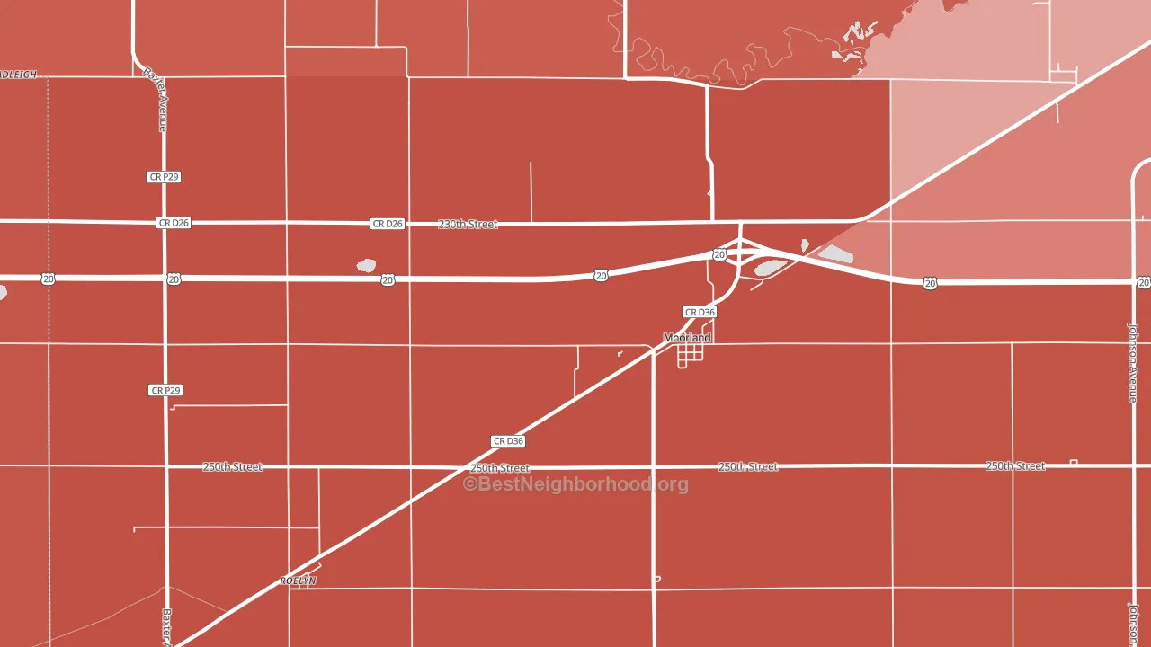 50566, IA block-group political-lean map