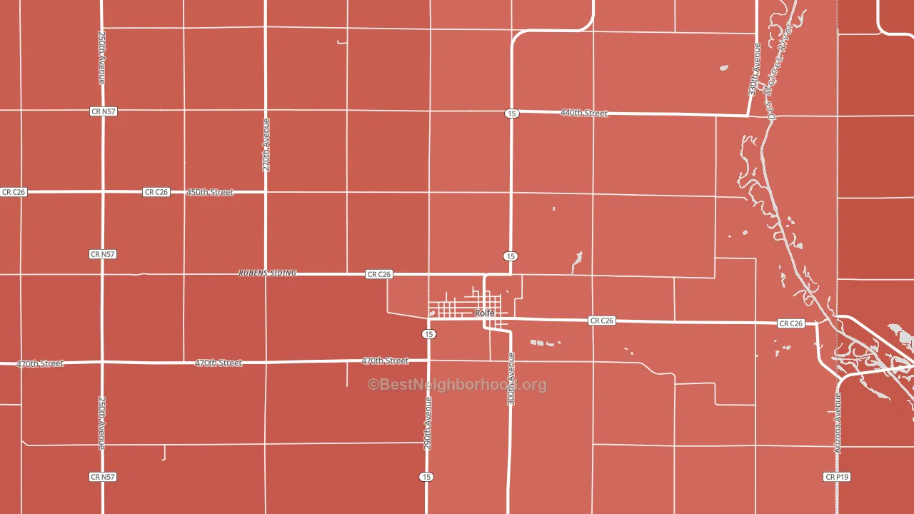 50581, IA block-group political-lean map