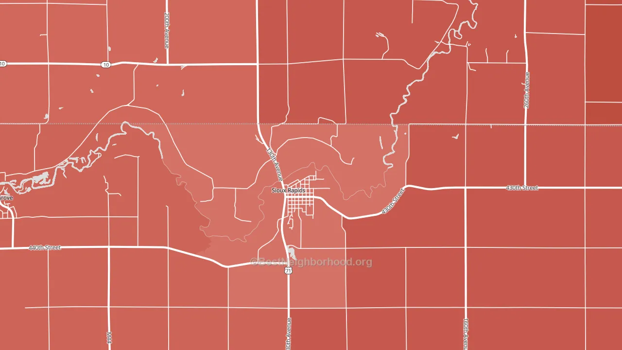 50585, IA block-group political-lean map