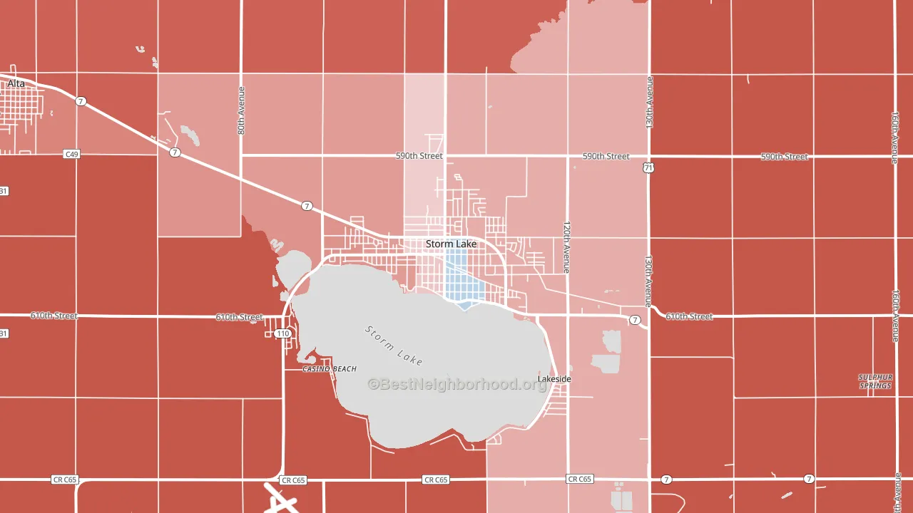 50588, IA block-group political-lean map