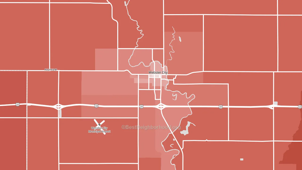 50595, IA block-group political-lean map