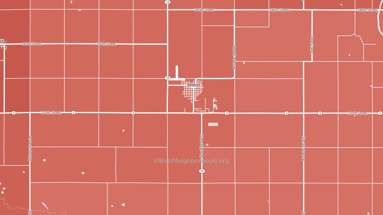 50602, IA block-group political-lean map