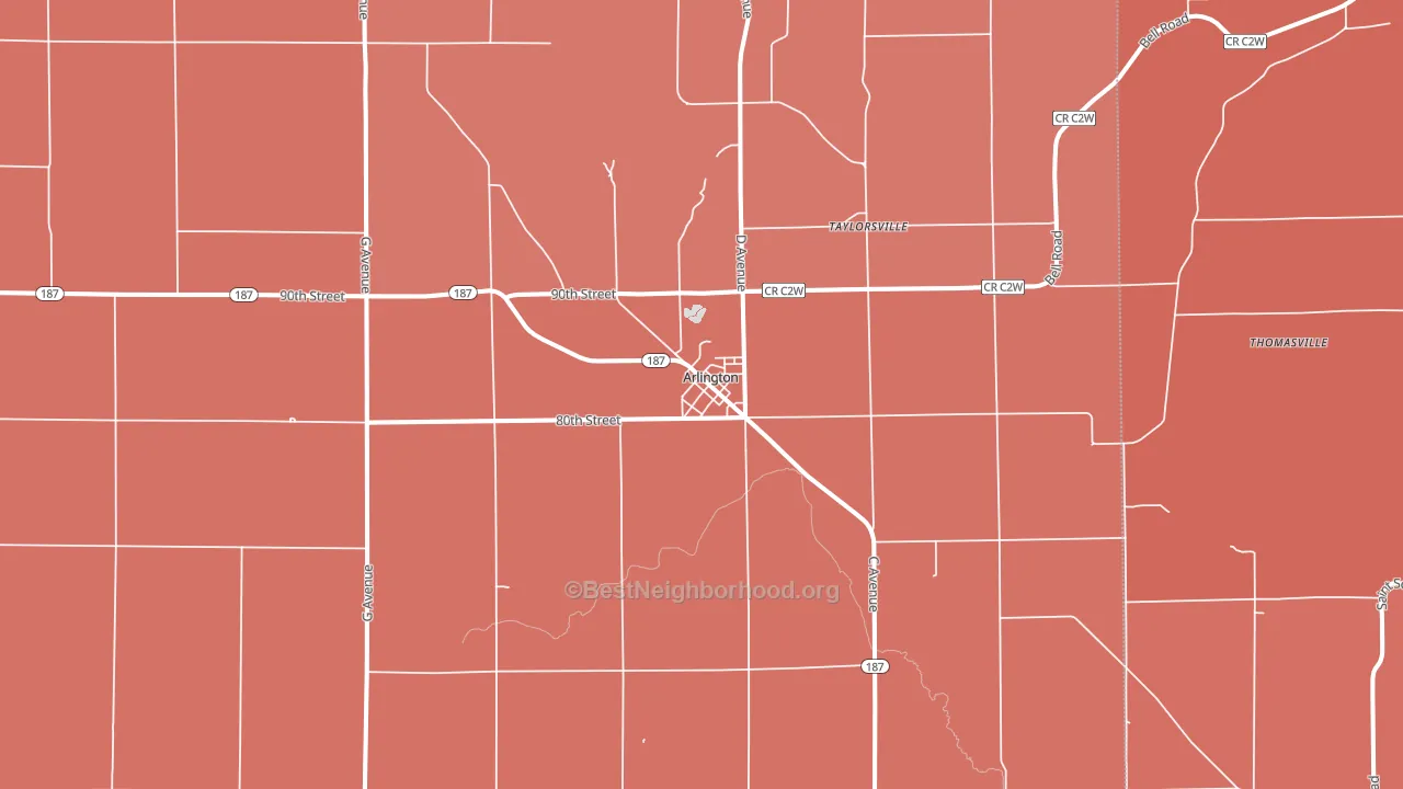 50606, IA block-group political-lean map