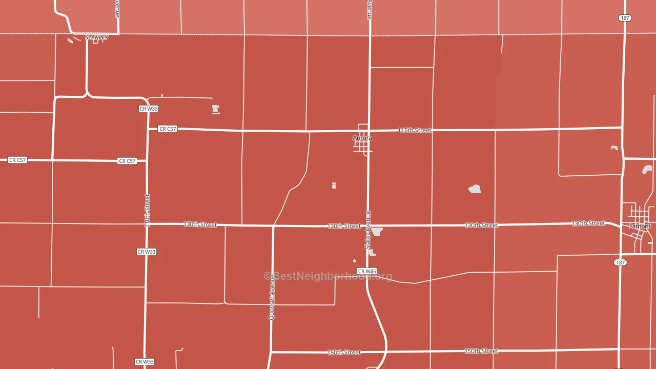 50607, IA block-group political-lean map