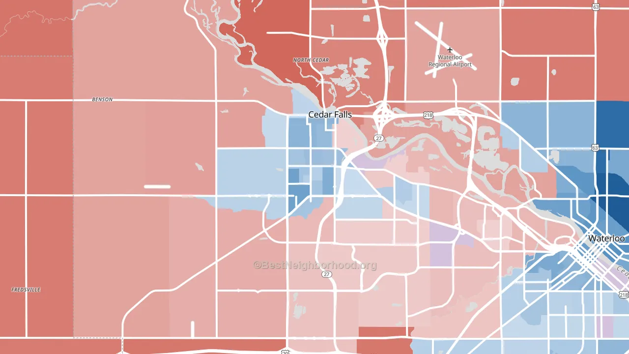 50613, IA block-group political-lean map