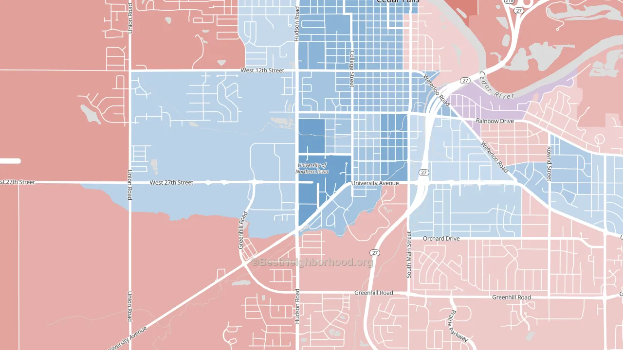 50614, IA block-group political-lean map